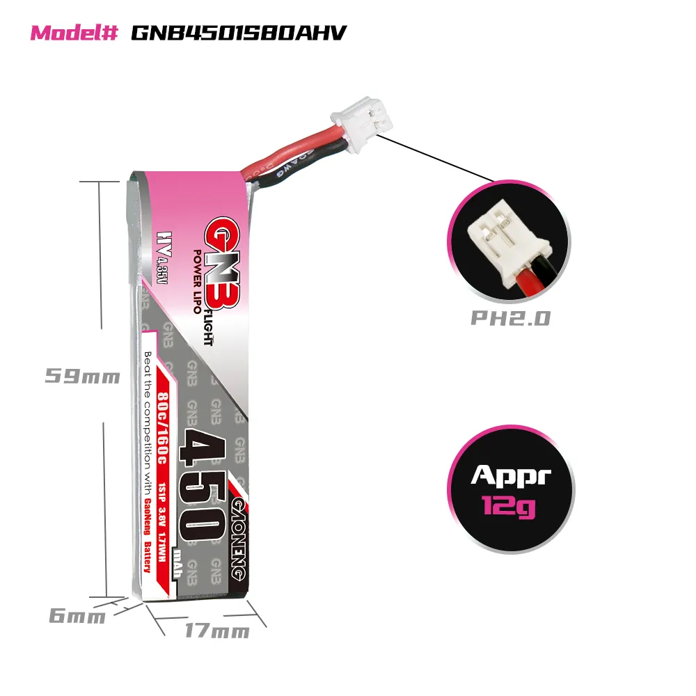 GAONENG GNB 1S 450mAh 80C/160C - đánh giá và giá Drone Battery 3S